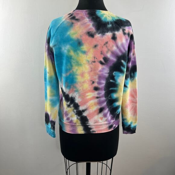 MOTHER The HUGGER Swirling Secrets Black Pink Sweatshirt Tie Dye Size X-Small - Picture 6 of 9